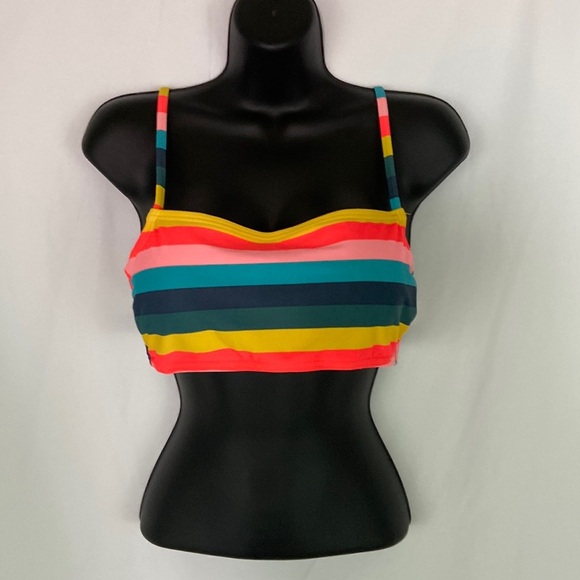 Xhilaration  Multi Color Stripped Bikini Top Size L - Picture 1 of 4